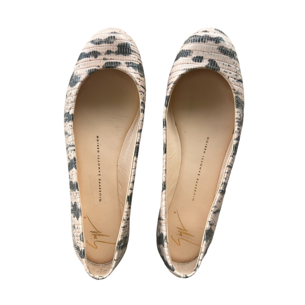 Giuseppe Zanotti Ballet Flats Blush Lizard Print Leather